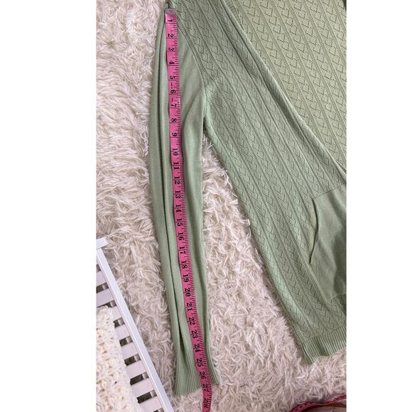 Debut Women's Size L Sage Green Open Front Cardigan Sweater #0241 - Picture 10 of 10